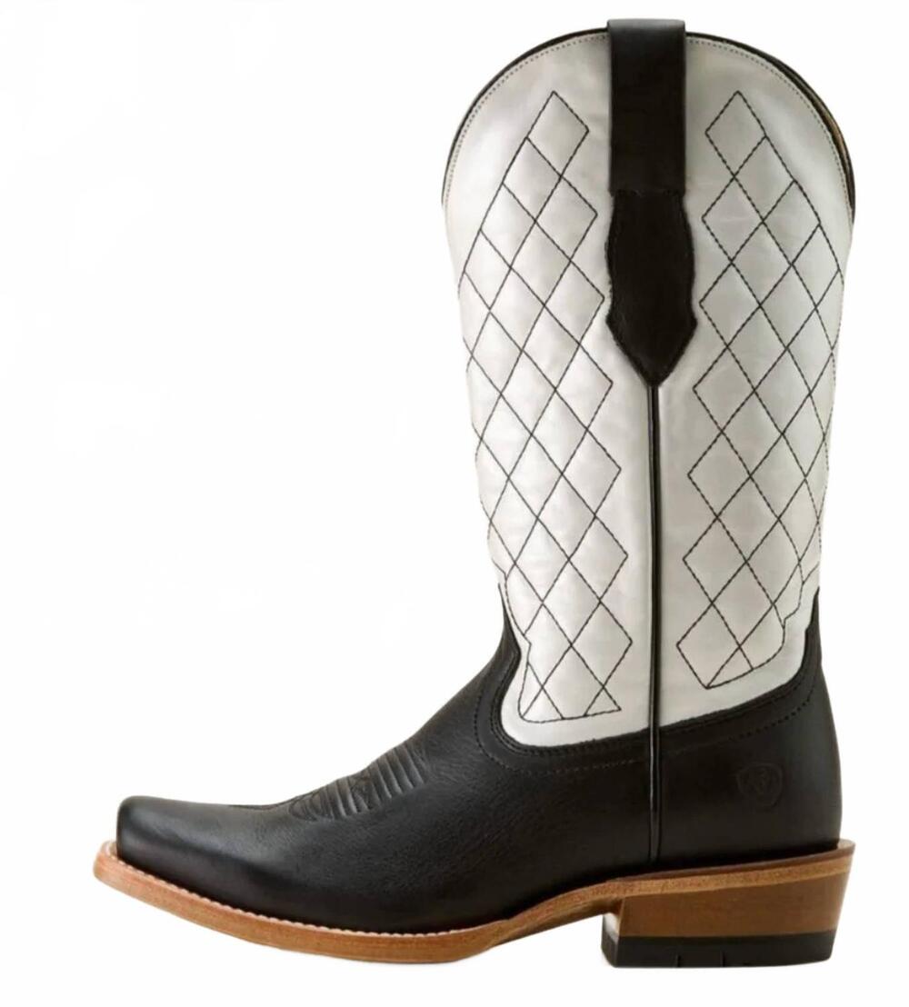 NEW ARIAT women's futurity denton boots in little black dress/bright pearl